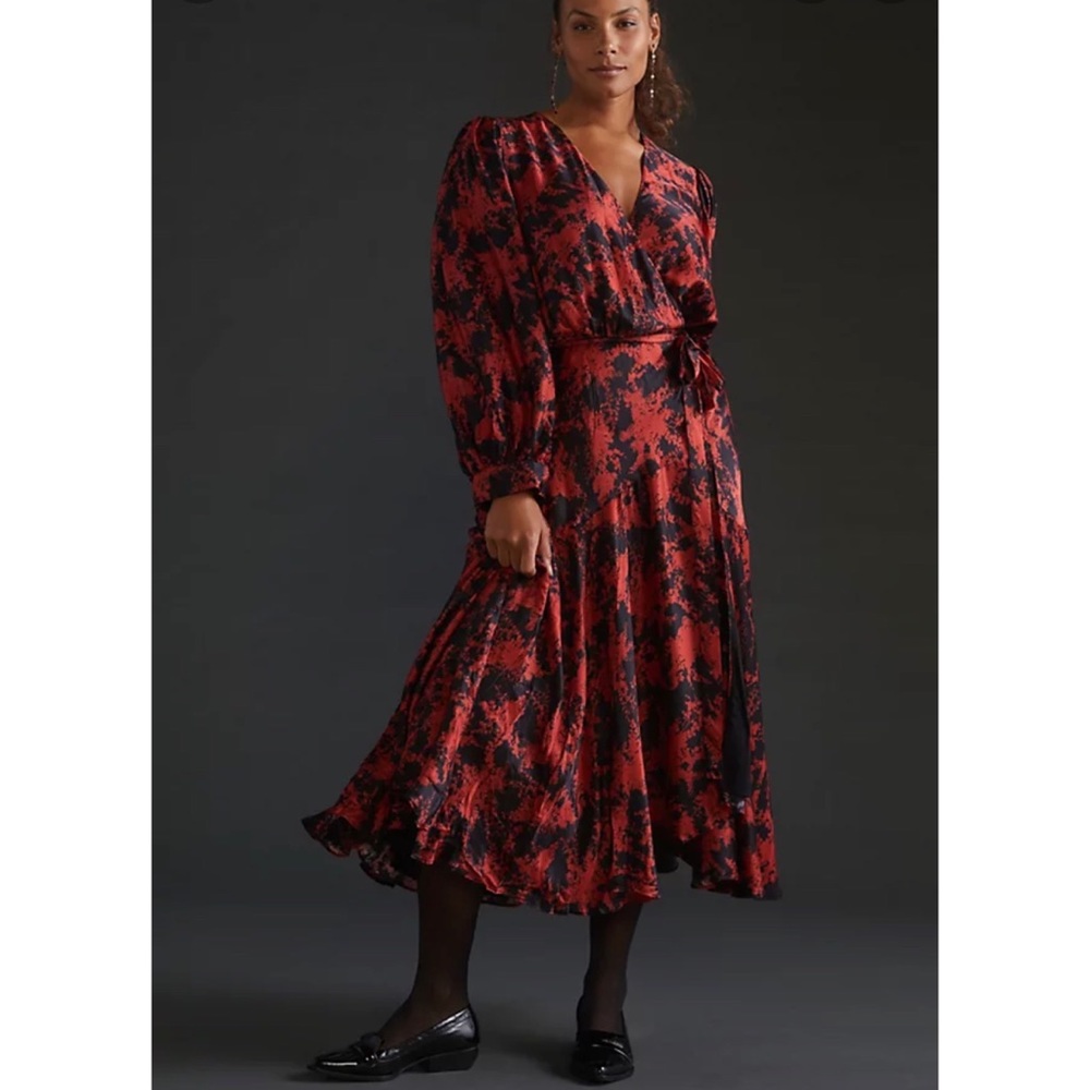 Anthropologie x Caballero silk wrap dress - Picture 4 of 8